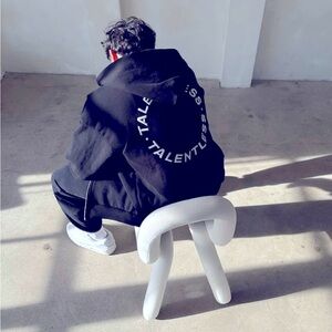 TALENTLESS Black Hoodie logo heavy weight XL